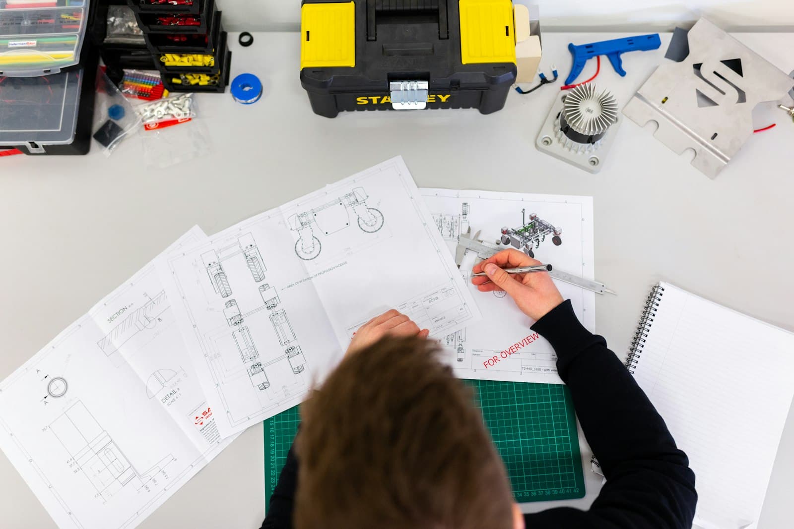Estimator working through project drawings